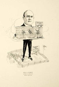 1904 Lithograph William D. McKey Poague Real Estate Chicago Illinois Art CPC1