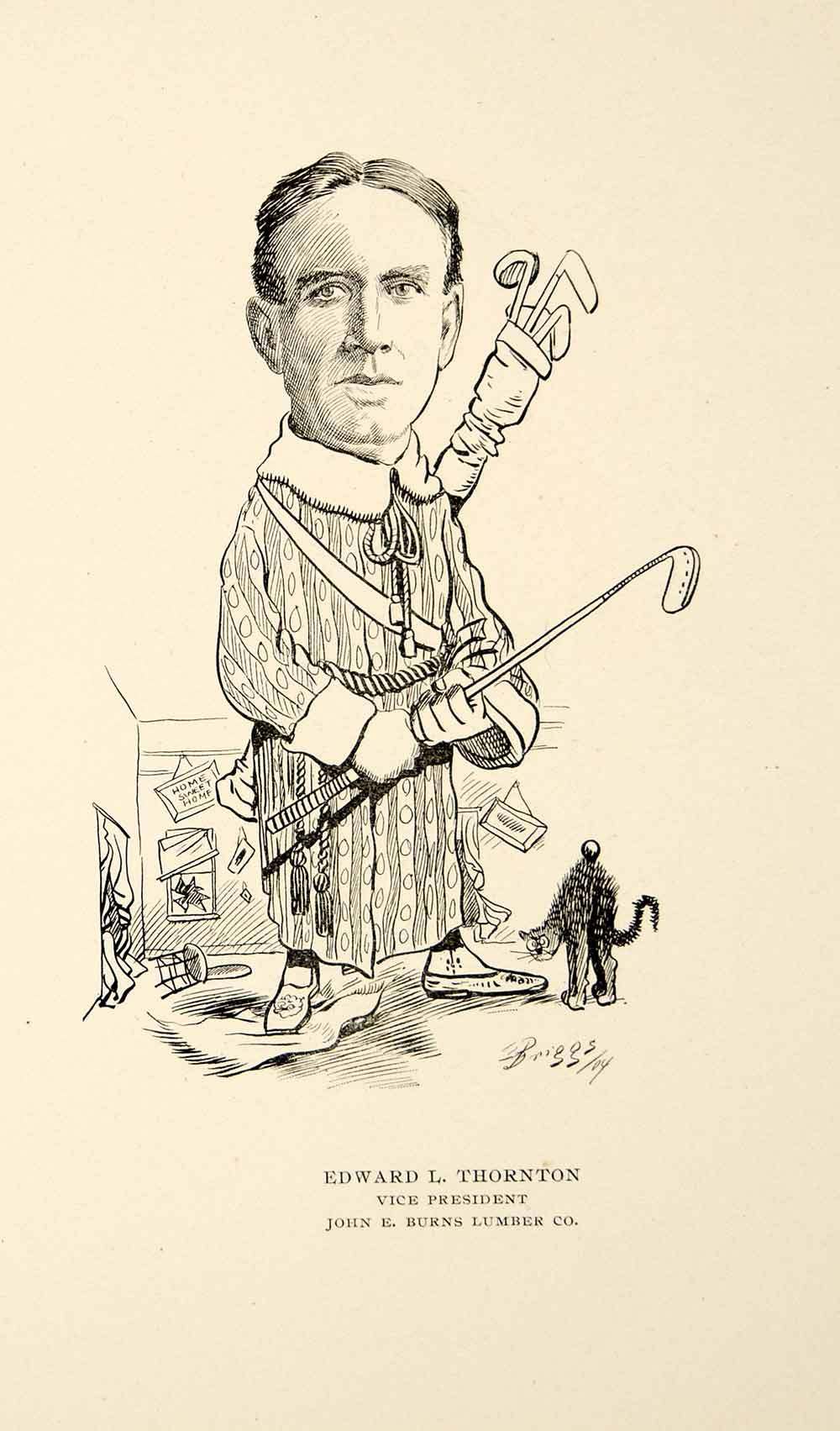 1904 Lithograph Edward L. Thornton John E. Burns Lumber Chicago Illinois CPC1