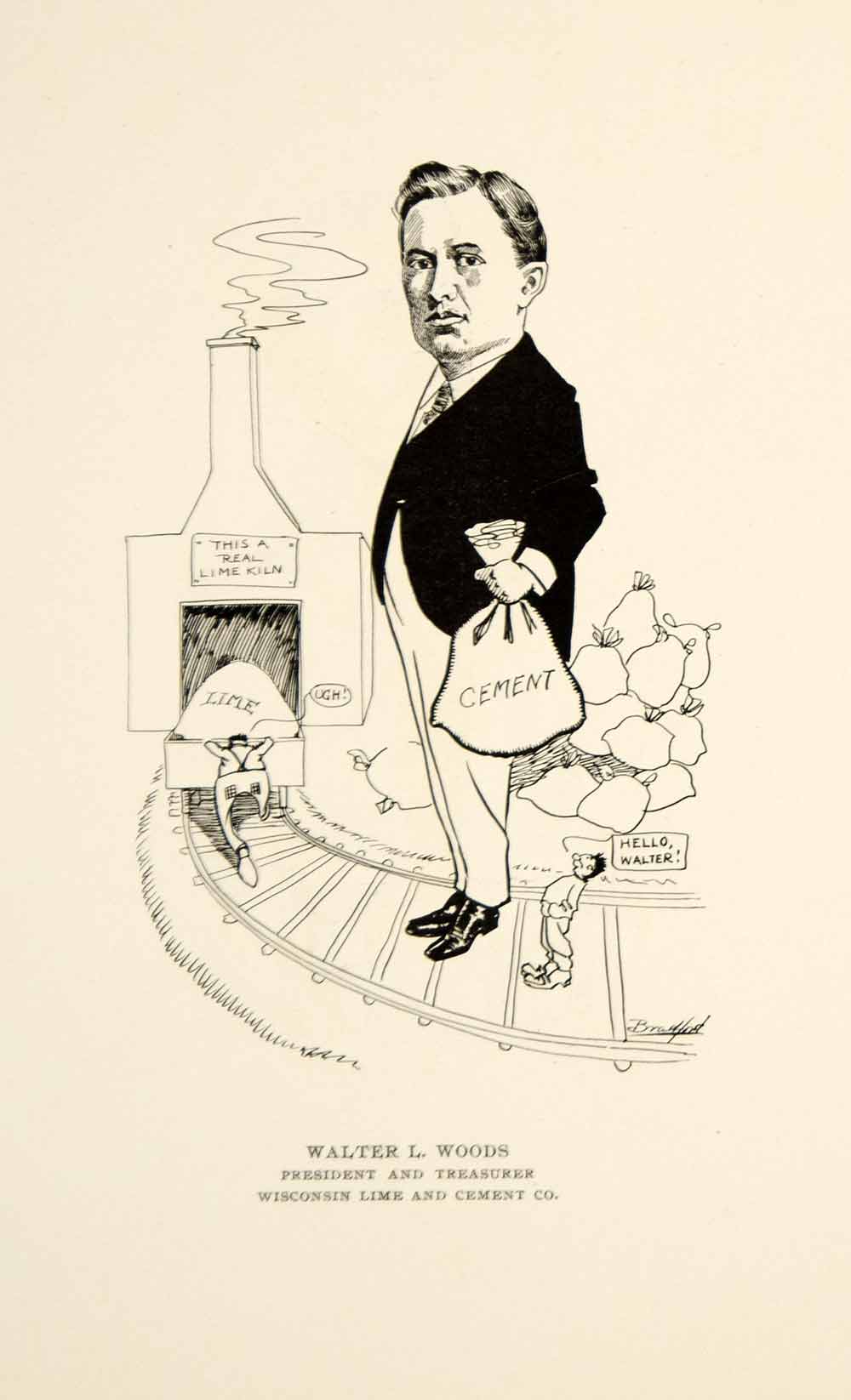 1904 Lithograph Walter L. Woods Wisconsin Lime Cement Chicago Illinois CPC1