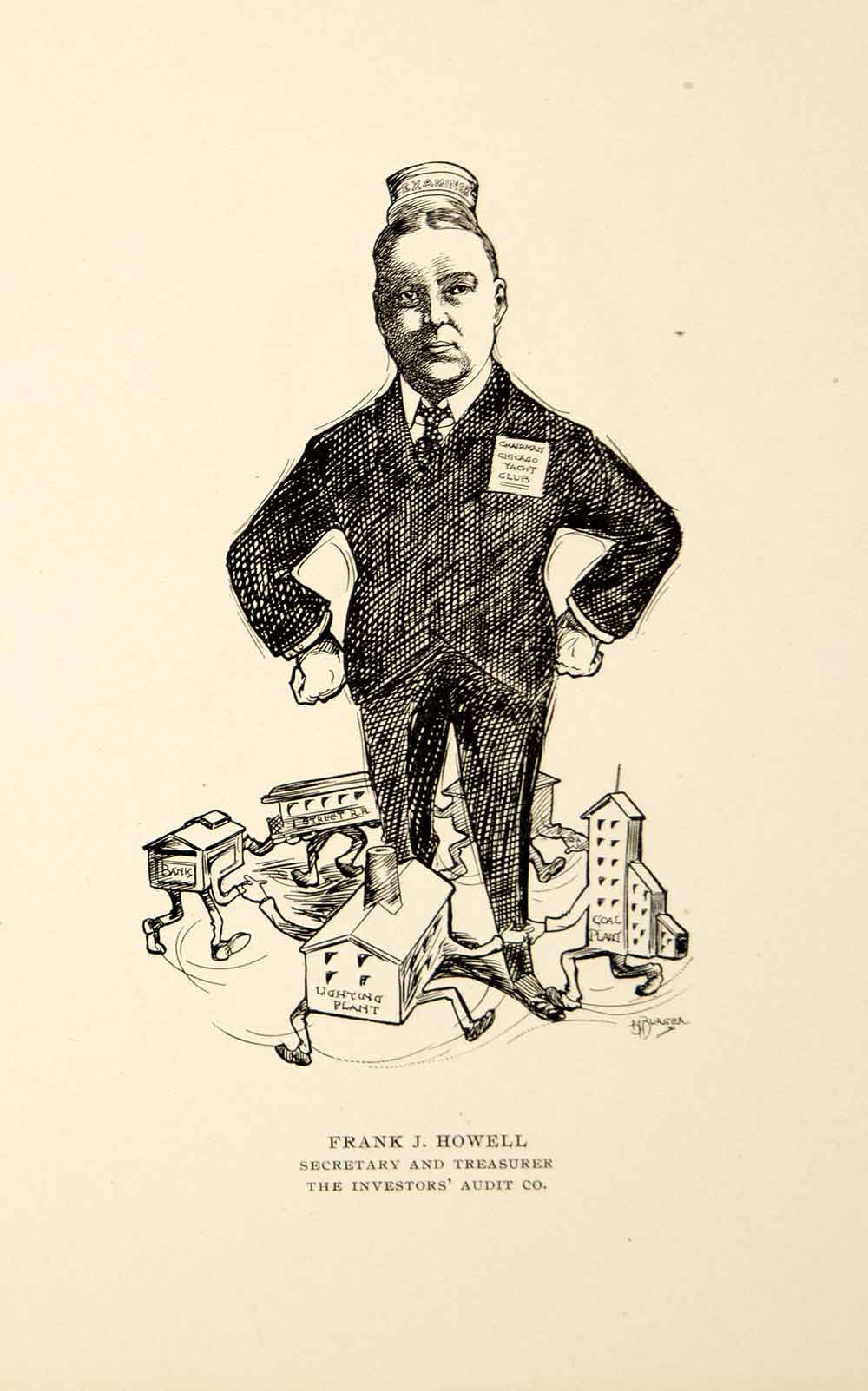 1904 Lithograph Frank J. Howell Investors Audit Chicago Illinois M. Berger CPC1