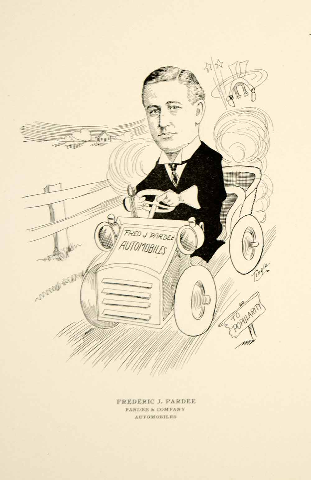 1904 Lithograph Frederic J. Pardee Automobiles Chicago Illinois H.B. Tingle CPC1