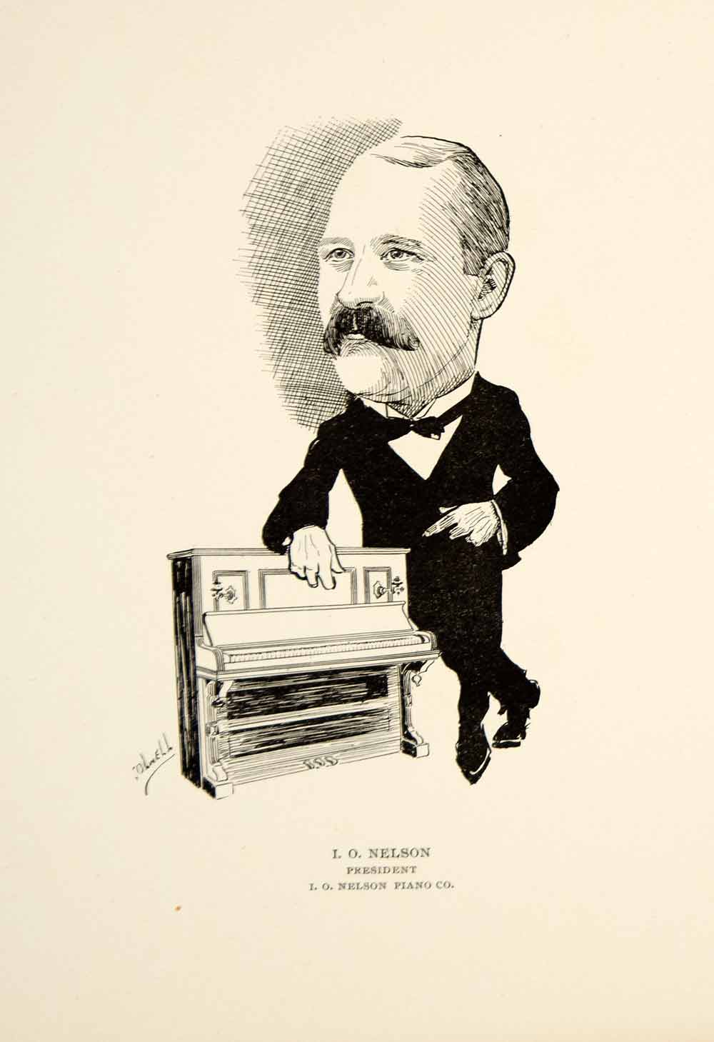 1904 Lithograph I.O. Nelson Piano Company Chicago Illinois L.E. Olwell CPC1