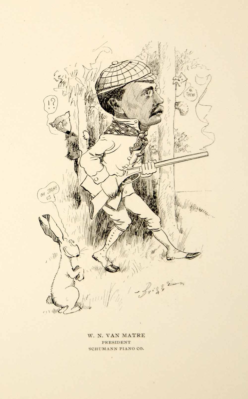 1904 Lithograph W.N. Van Matre Schumann Piano Company Chicago Illinois CPC1
