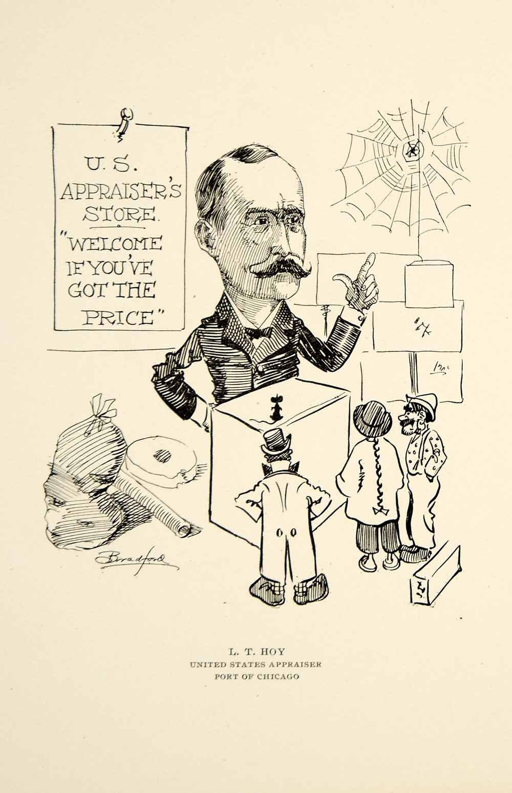 1904 Lithograph L.T. Hoy Appraiser Port Chicago Illinois W.R. Bradford CPC1
