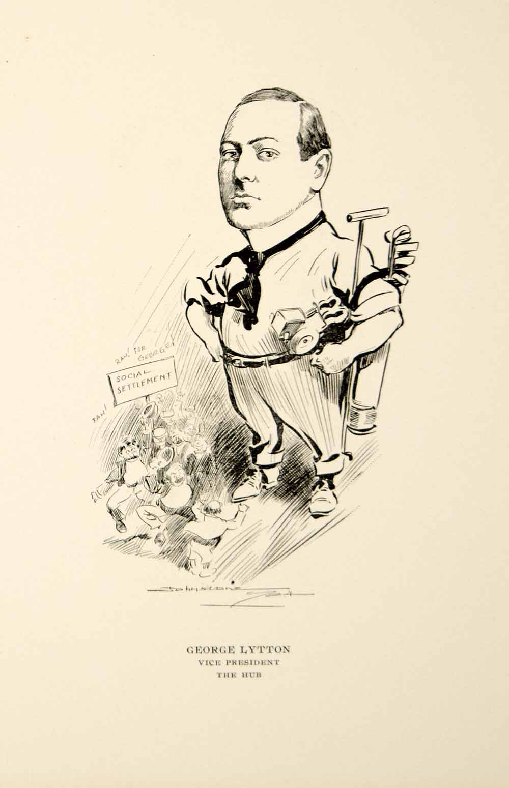 1904 Lithograph George Lytton Vice President Hub Chicago Illinois Johnstone CPC1