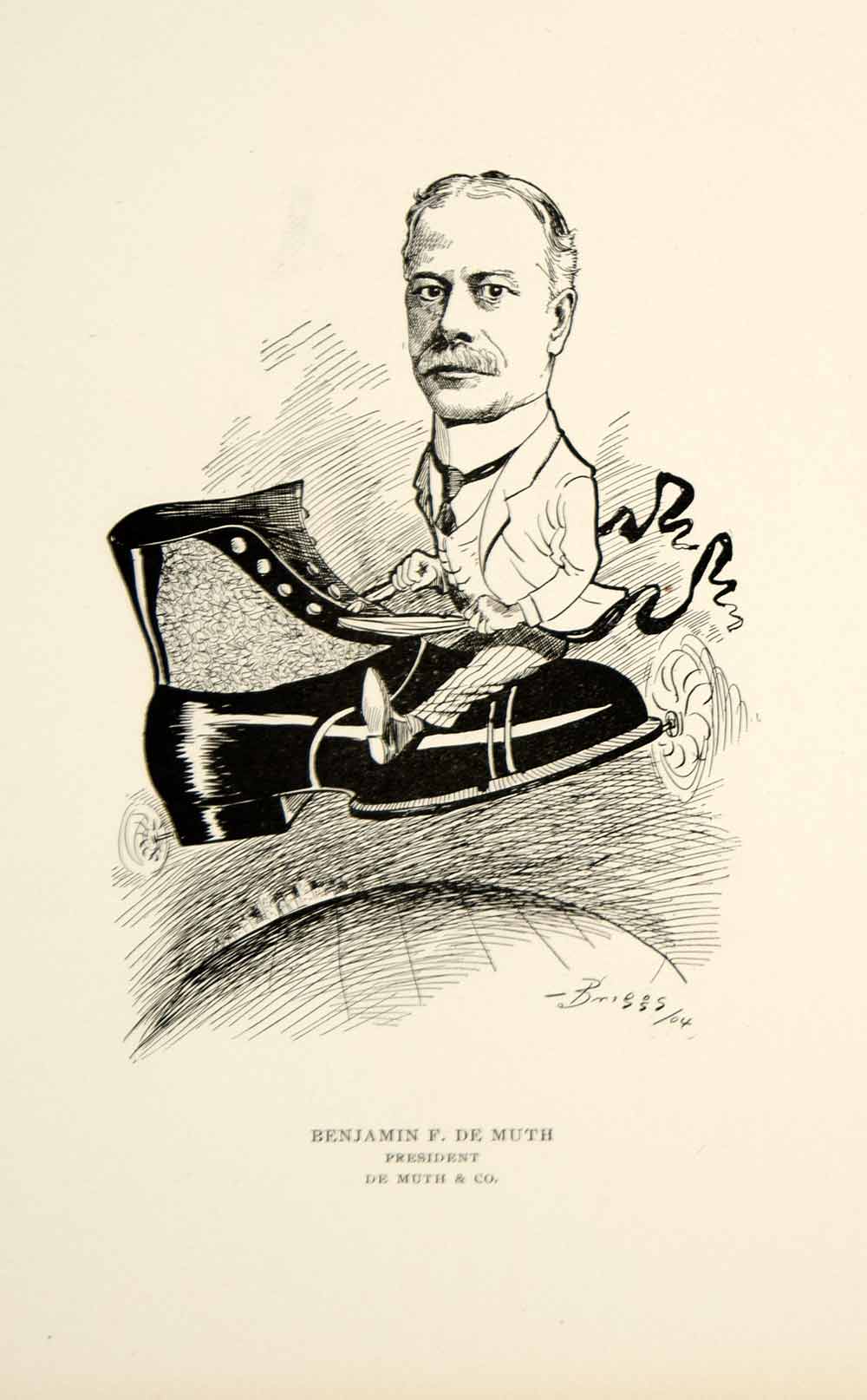 1904 Lithograph Benjamin F. De Muth Chicago Illinois C.A. Briggs Portrait CPC1
