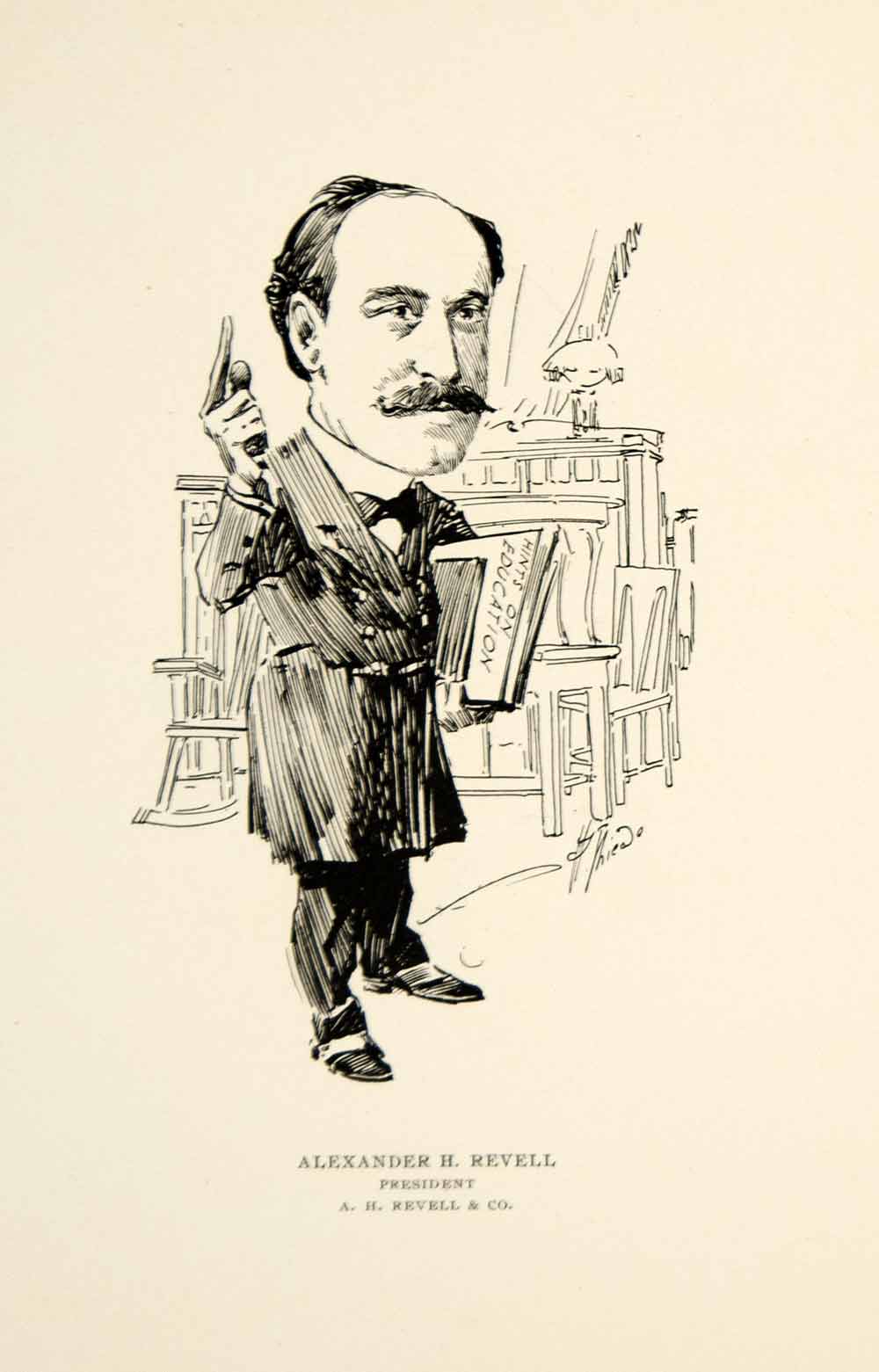 1904 Lithograph Alexander H. Revell Chicago Illinois H.A. Thiede Portrait CPC1