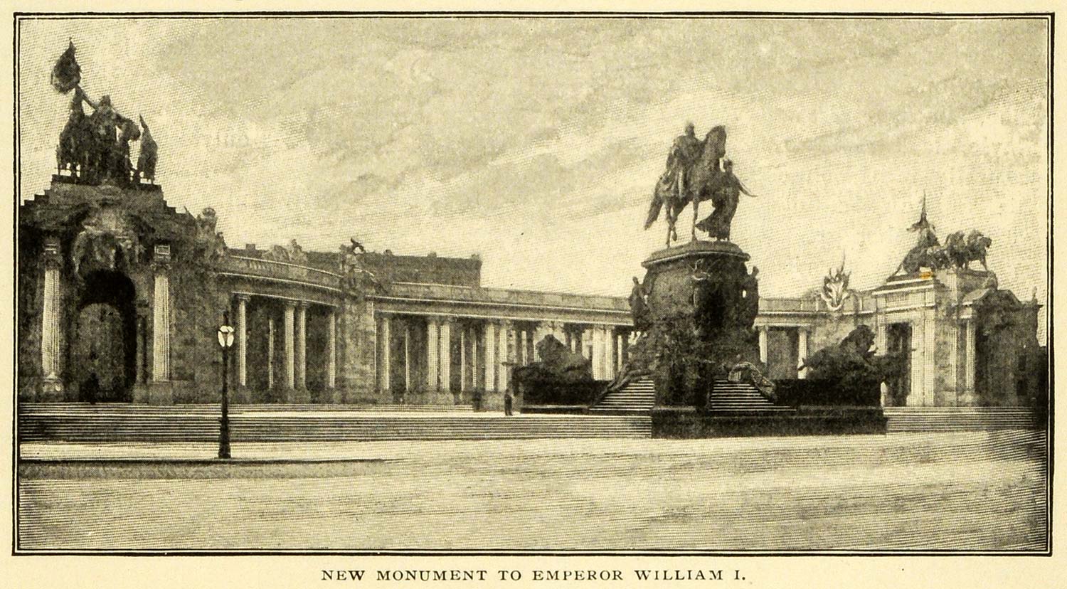1900 Print Emperor William I Kaiser Wilhelm Monument Berlin Friedrich Drake CSM1