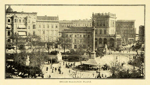 1900 Print Belle Alliance Platz Friedrichstadt Berlin Historic Kreuzberg CSM1