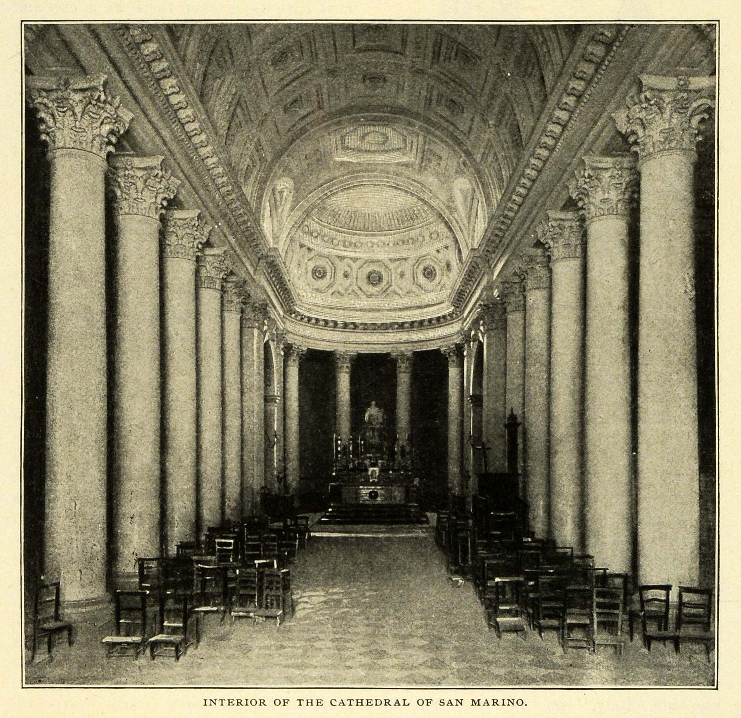 1904 Print San Marino Cathedral Column Architecture Italy Church Vatican CSM1