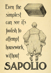 1906 Ad Sapolio Soap Enoch Morgan Clown Housework Home Chores Cleaning CSM1