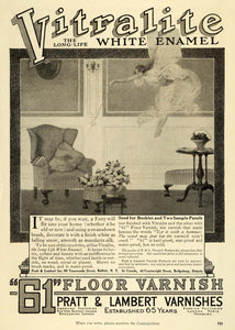 1914 Ad Vitralite White Enamel Floor Varnish 61 Pratt Lambert Home CSM1