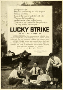 1916 Ad Lucky Strike Roll Cut American Tobacco Smoking Poem Poetry Pricing CSM1