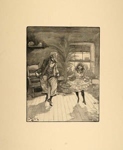 1893 Print Dancing Master Victorian Child Girl Dance - ORIGINAL CT2