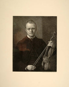 1893 Print Portrait Man Violin Violinist Wyatt Eaton - ORIGINAL CT2