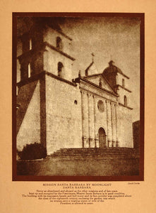 1911 Print California Santa Barbara Mission J. Sarida - ORIGINAL CTB1