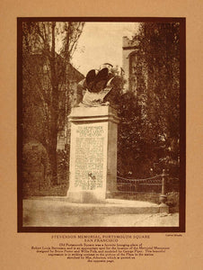 1911 Print California Stevenson Memorial San Francisco - ORIGINAL CTB1