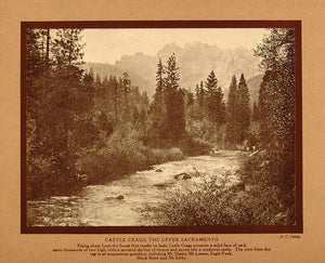 1911 Print California Castle Crags Upper Sacramento CA - ORIGINAL CTB1
