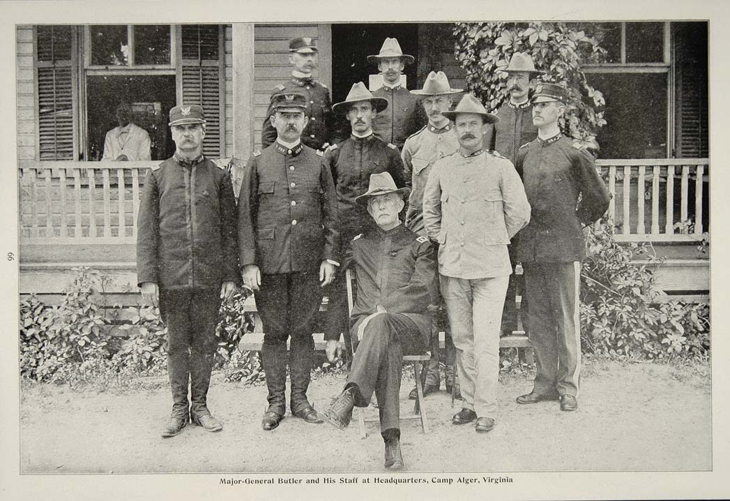 1899 Print Major General Matthew Butler Camp Alger VA ORIGINAL HISTORIC CUB1