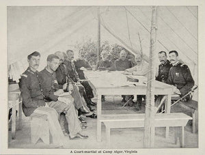 1899 Print Soldiers Officers Court Martial Camp Alger ORIGINAL HISTORIC CUB1