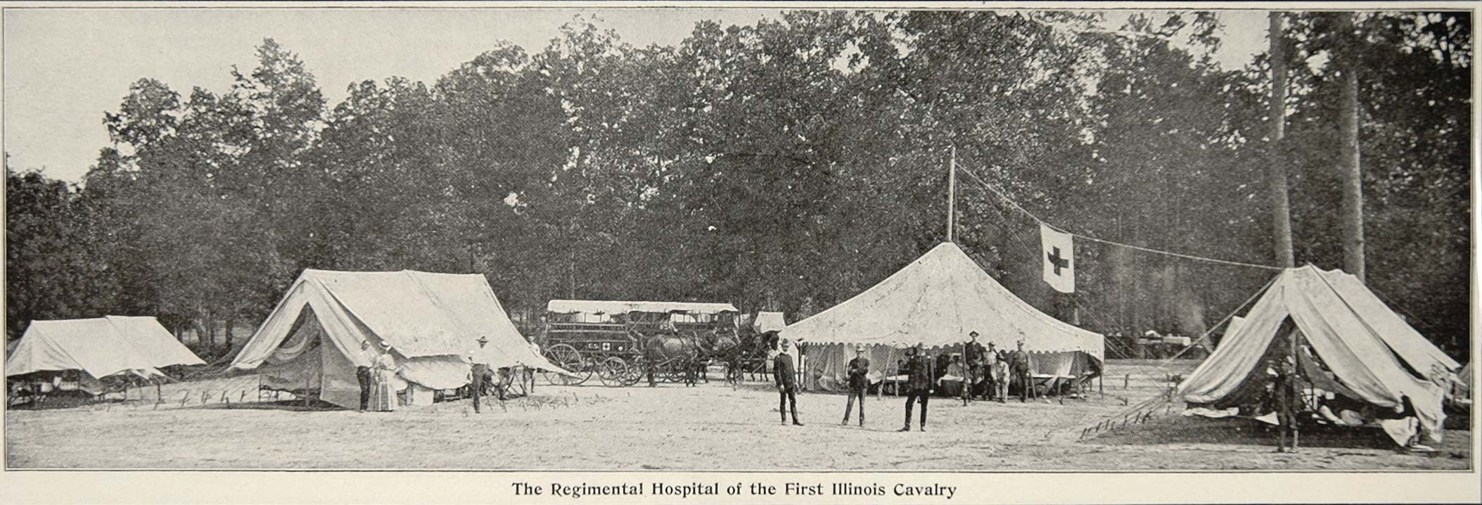 1899 Print Regimental Hospital First Illinois Cavalry ORIGINAL HISTORIC CUB1