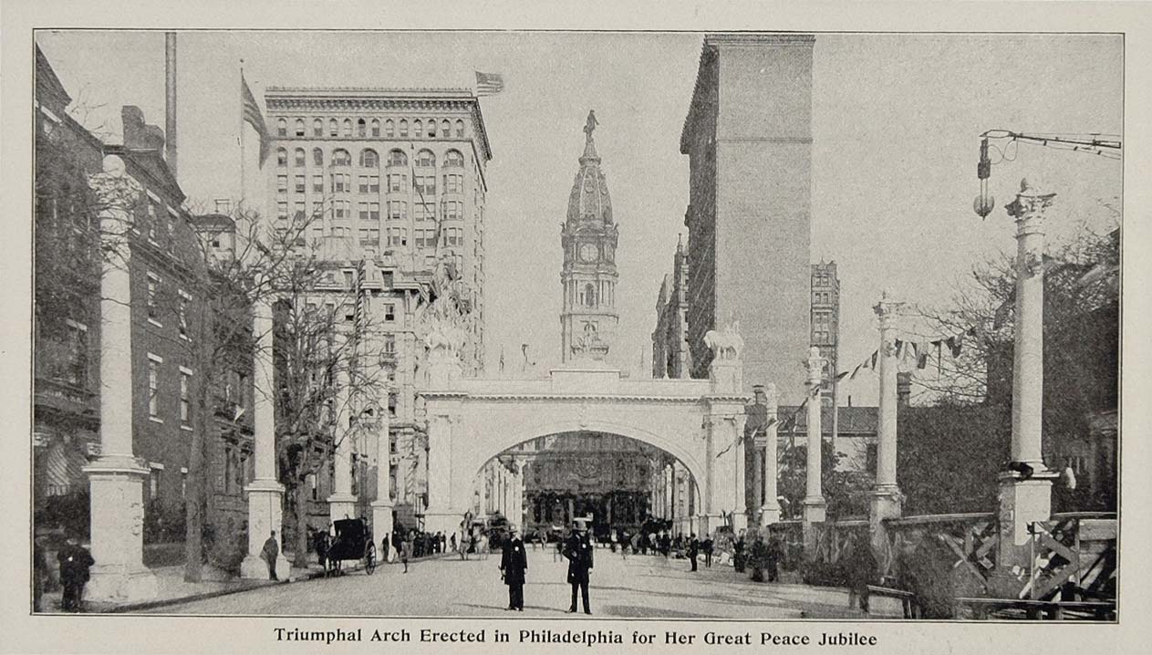 1899 Print Arch Peace Jubilee Philadelphia October 1898 Parade Triumphal CUB1