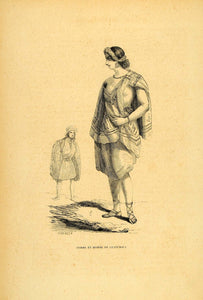 1844 Engraving Costume Ethnic Dress Woman Man Guatemala - ORIGINAL CW3