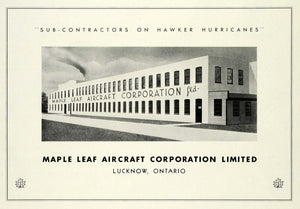 1942 Ad Maple Leaf Aircraft Corp Lucknow Ontario Building Factory Military CWA1