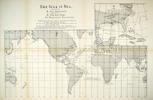 1910 Lithograph Map American Civil War Sea Blockade Naval Movement Global CWM1