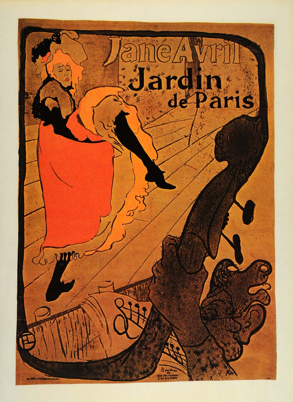 1975 Jane Avril Toulouse Lautrec Dance Print Poster - ORIGINAL DAN2