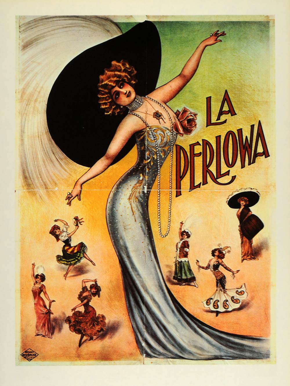 1975 La Perlowa Dancer Costumes Hat Dance Print Poster - ORIGINAL DAN2