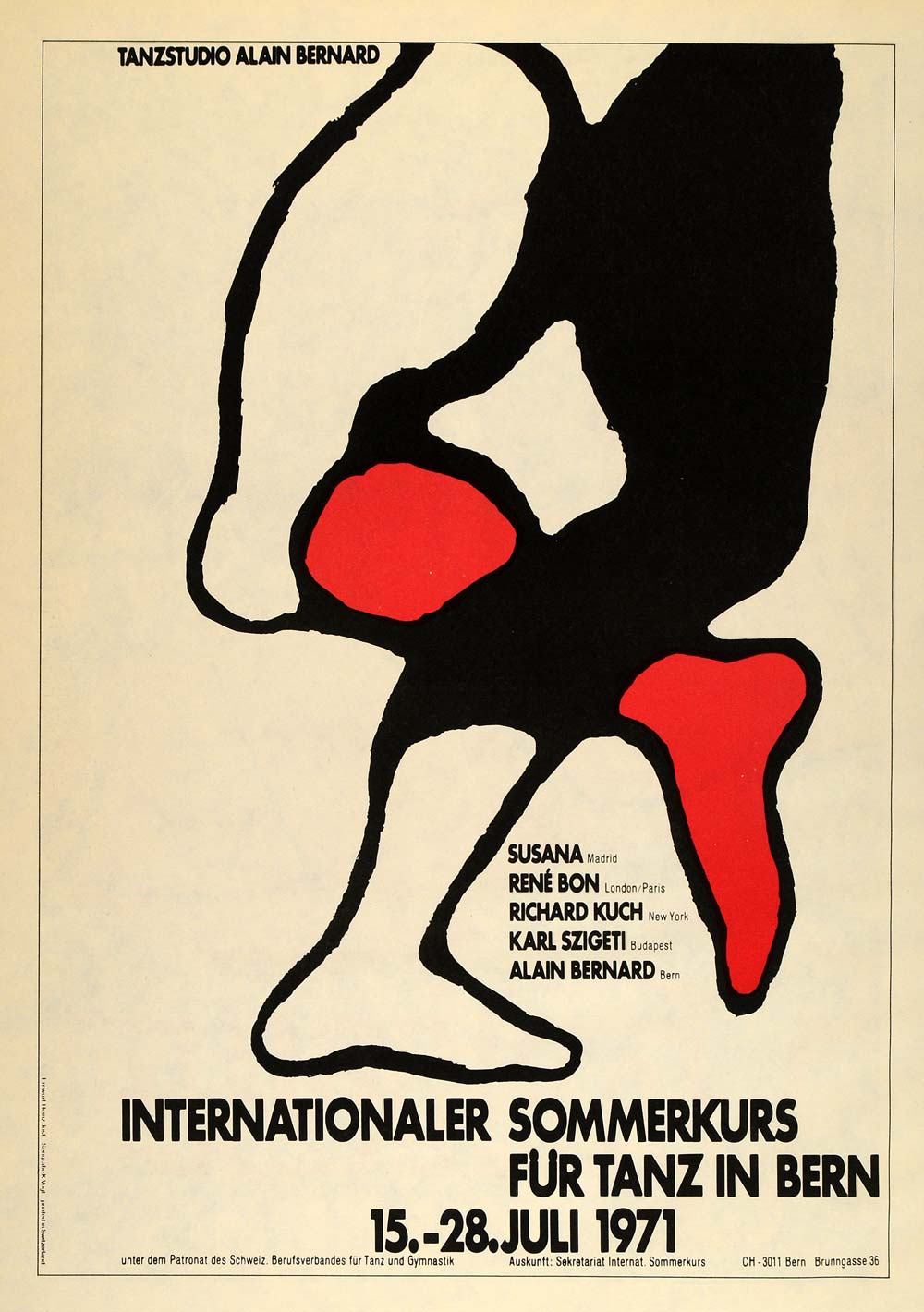 1975 Alain Bernard Dance Bern Heinz Jost Poster Print - ORIGINAL DAN2