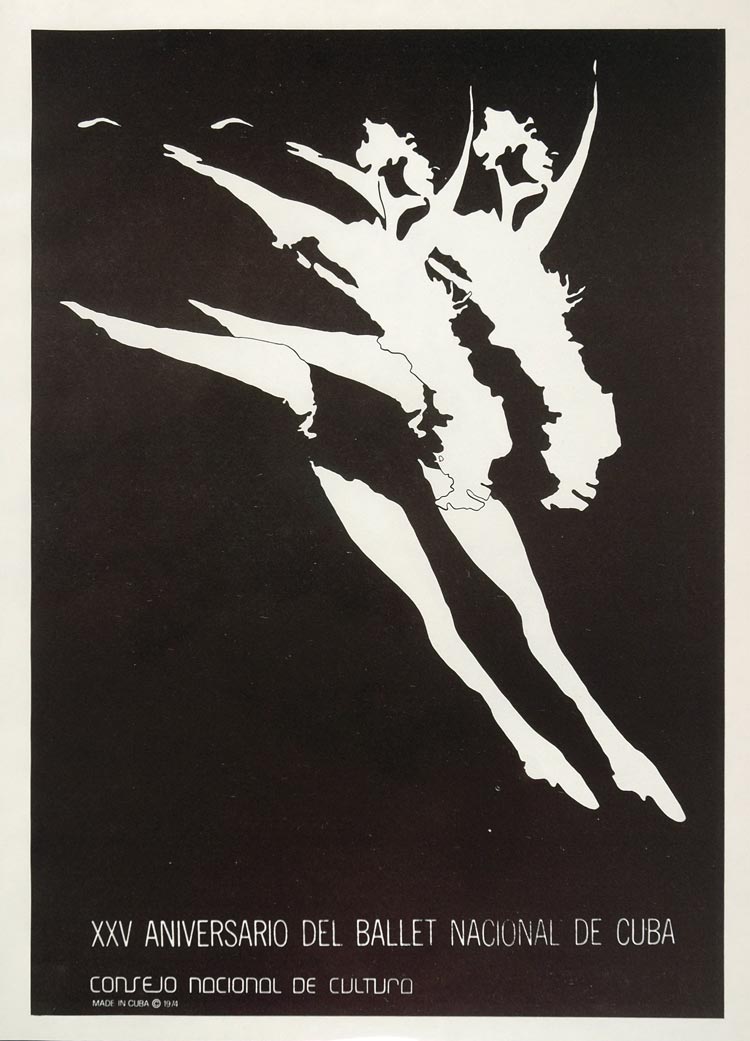 1975 Print Poster Ballet Nacional de Cuba XXV Aniversario Ballerina Dancing