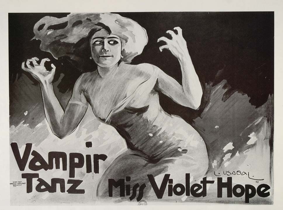1975 Print Poster Vampire Dance Vampir Tanz German Miss Violet Hope Usabal Art
