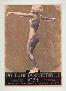 1975 Print Nude Dancer German Dance Festival 1934 Deutsche Tanzfestspiele Berlin