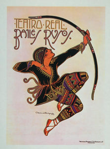 1975 Print Poster Dance Russian Ballet Balies Rusos Teatro Real Abelard Delgado