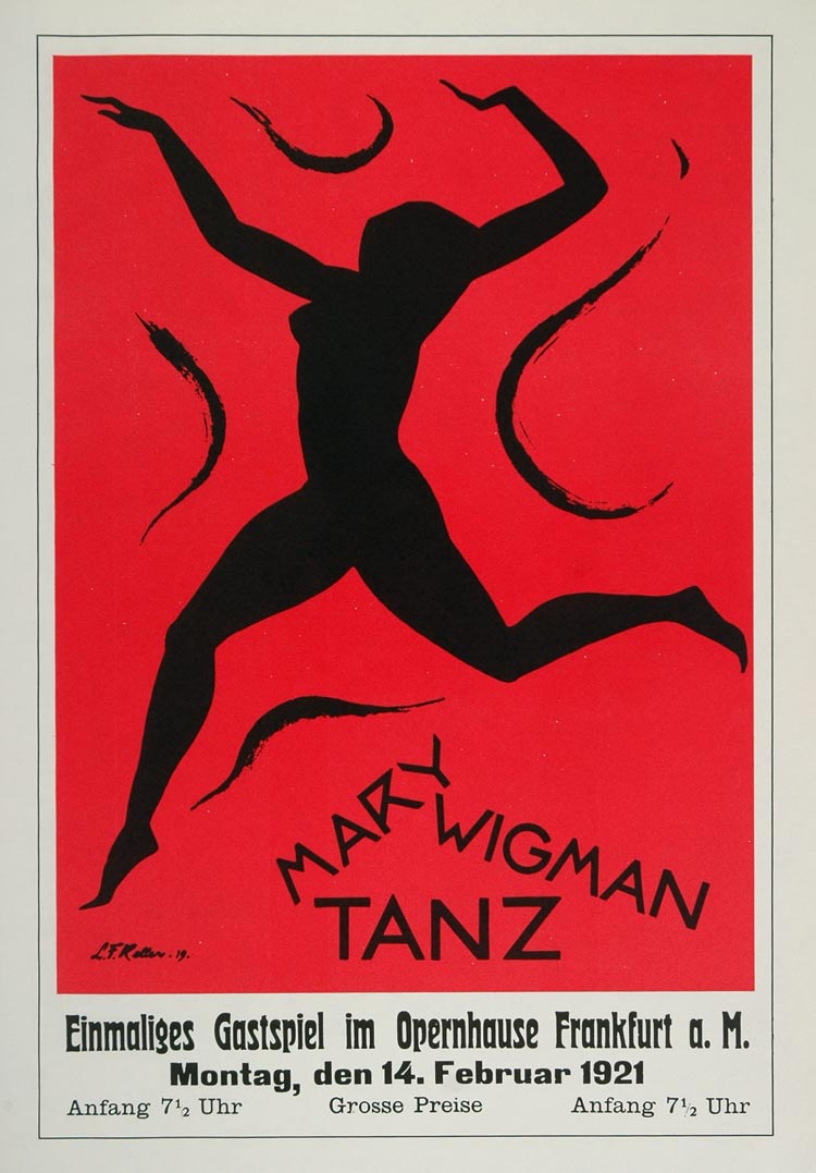 1975 Print Poster Modern Dance Mary Wigman Tanz Nude Dancer Frankfurt Opernhause
