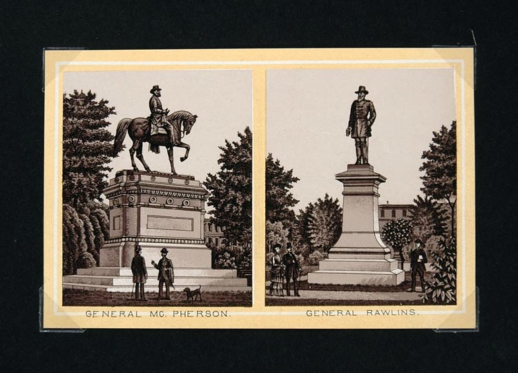 1897 General McPherson Rawlins Statues Washington DC - ORIGINAL DC1