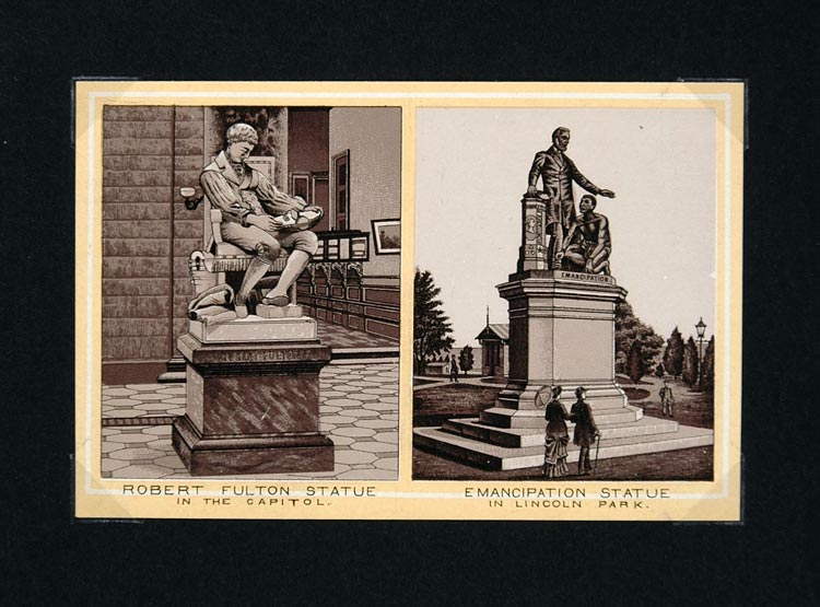 1897 Emancipation Statue Lincoln Park Robert Fulton - ORIGINAL DC1