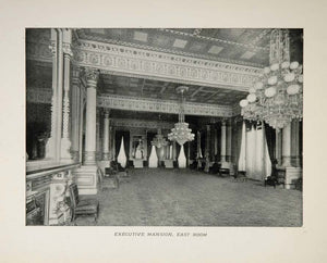 1901 Washington D. C. Executive Mansion East Room Print ORIGINAL HISTORIC DC