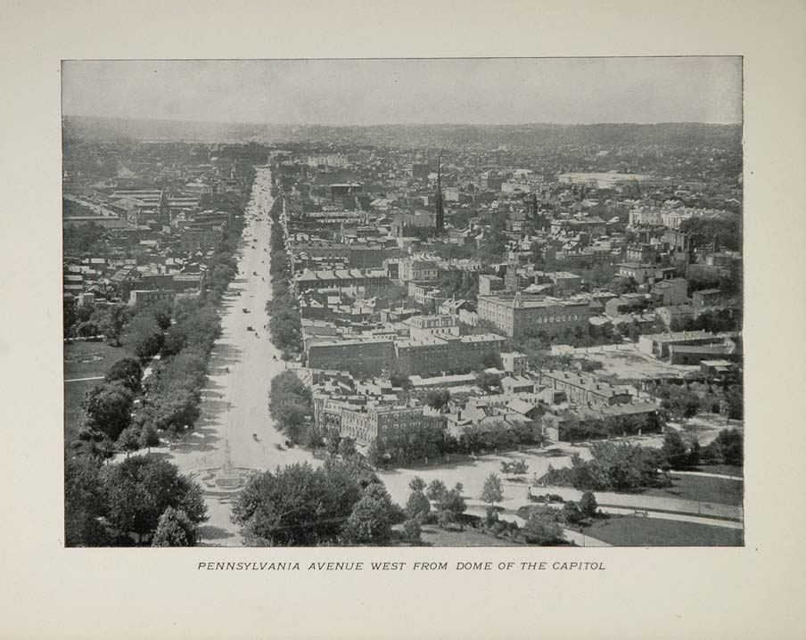1901 Washington D. C. Pennsylvania Avenue West Print - ORIGINAL HISTORIC DC