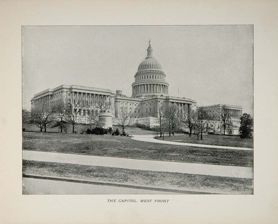 1901 Washington D.C. The Capitol West Front Orig. Print ORIGINAL HISTORIC DC
