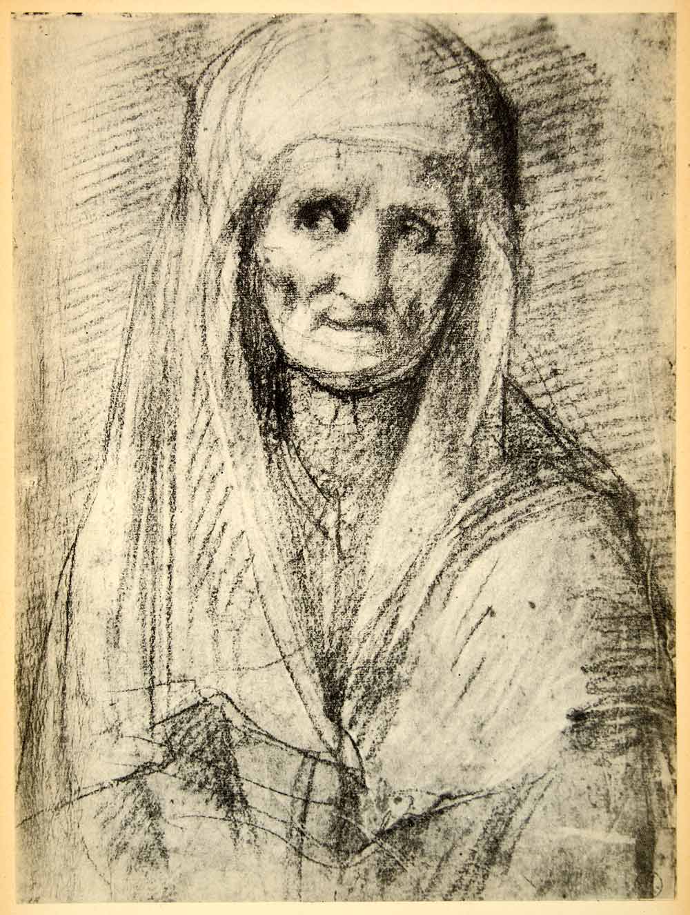 1943 Print Jacopo Carucci Pontormo Old Woman Portrait Italian Renaissance DDP1
