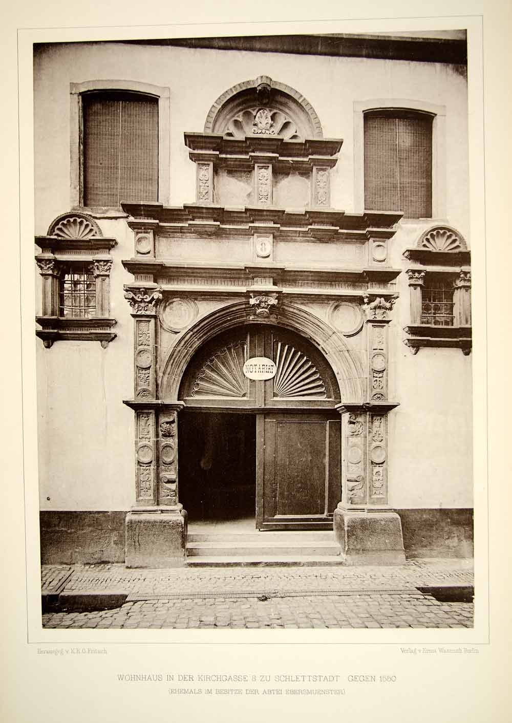 1888 Photogravure Schlettstadt Selestat German Renaissance Architecture DDR4