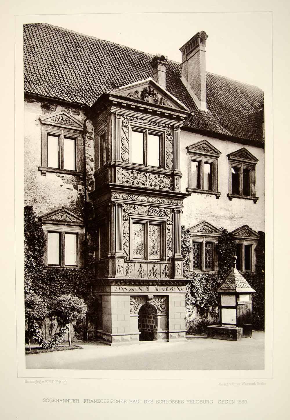 1888 Photogravure Veste Heldburg Fortress Franzosischer Bau Architecture DDR4