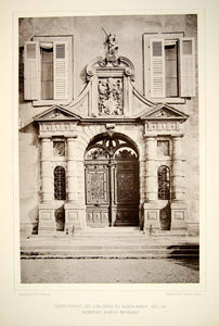 1888 Photogravure Baden-Baden Castle Door Entrance Renaissance Architecture DDR4