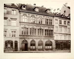 1888 Photogravure Basel Guild House Zunfhaus German Renaissance Building DDR4