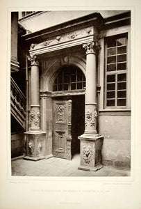 1888 Photogravure Frankfurt Germany Romer Doorway Renaissance Architecture DDR4