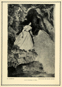 1914 Print Adventures Painter Binder Young Girl Caves Moritz Schwind DKU1