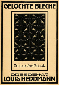 1914 Ad Louis Herrmann Punched Sheet Metal Art Decor Dresden Germany Karl DKU1